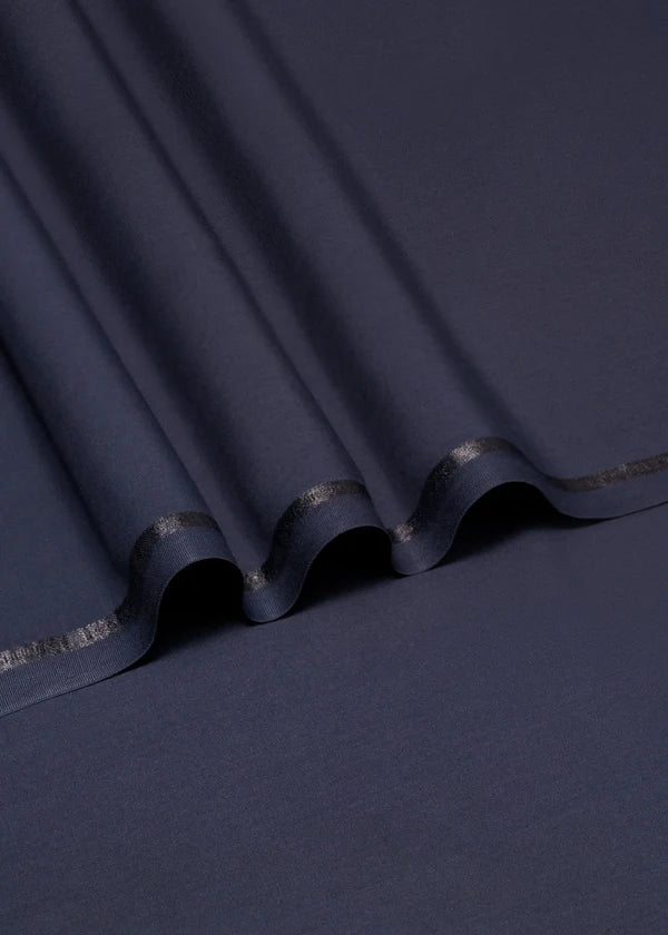 Premium Navy Blue Wash & Wear Unstitched Suit